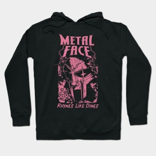 Vintage Bootleg Metal Face Pink Hoodie